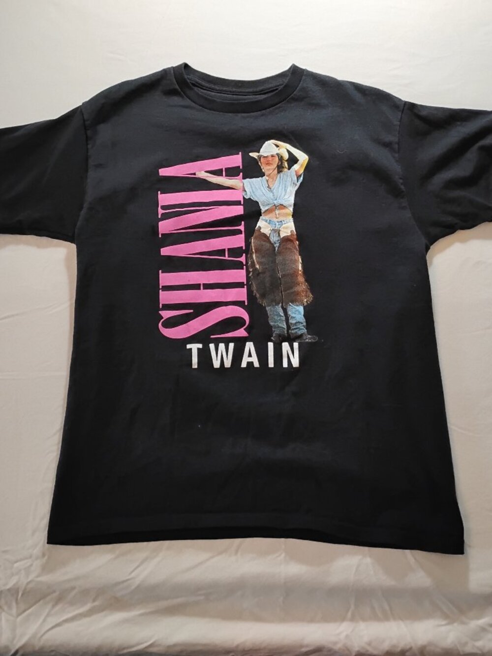 Shania Twain Graphic T-Shirt Black Pink Country Music Tee XL
